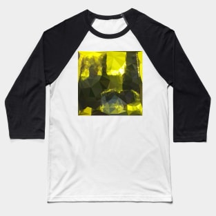 Electric Lime Yellow Abstract Low Polygon Background Baseball T-Shirt